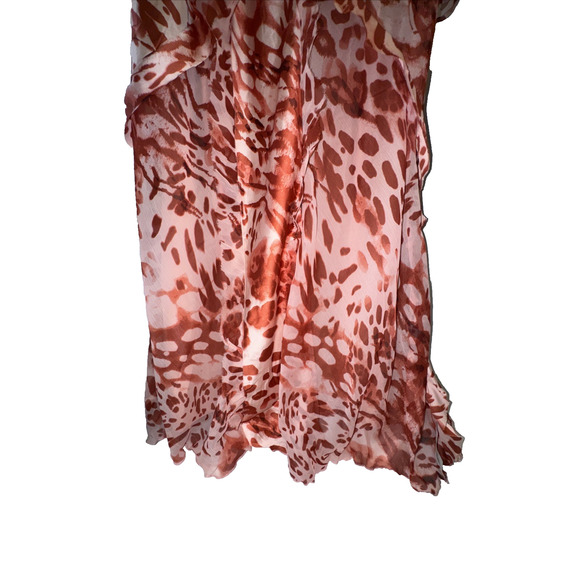 New Asos Pink Ruffle Animal Print Long Sleeve Maxi Dress Size (US)24 - Picture 6 of 14